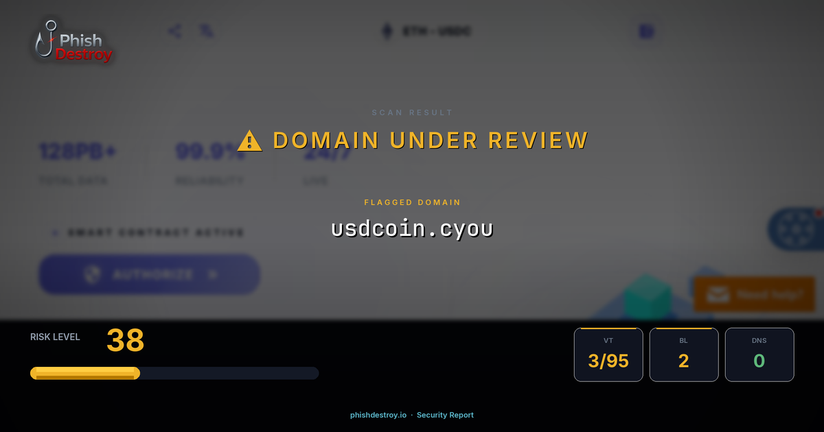 usdcoin.cyou phishing report — threat analysis by PhishDestroy