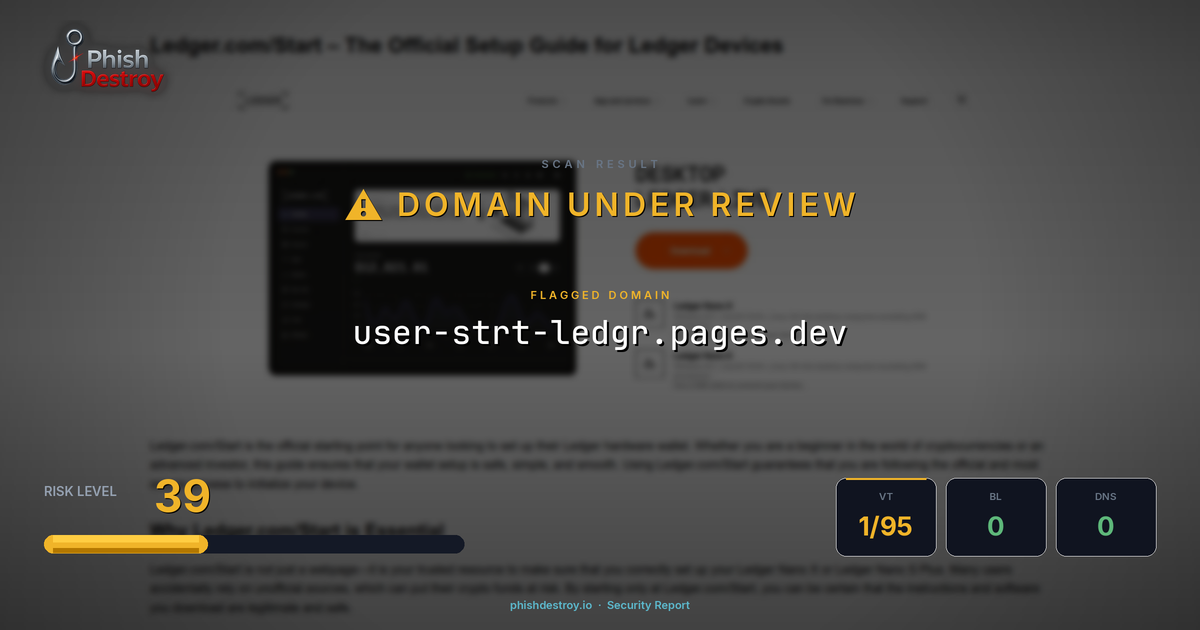 user-strt-ledgr.pages.dev phishing report — threat analysis by PhishDestroy