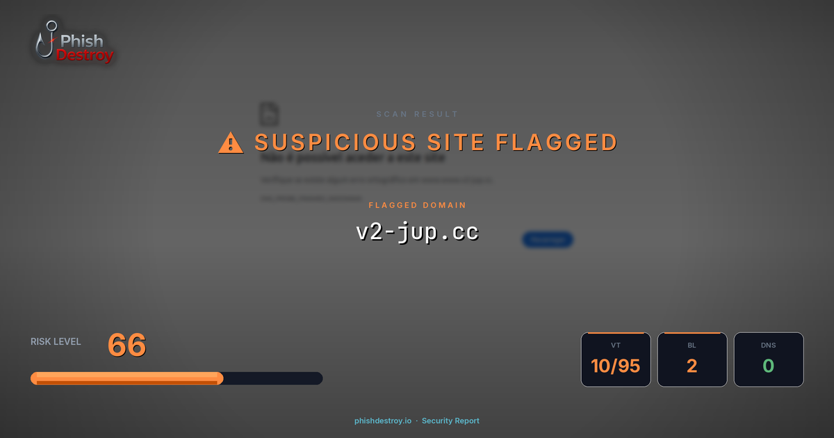 v2-jup.cc phishing report — threat analysis by PhishDestroy
