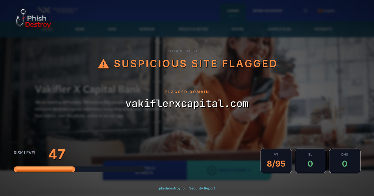 vakiflerxcapital.com phishing report — threat analysis by PhishDestroy