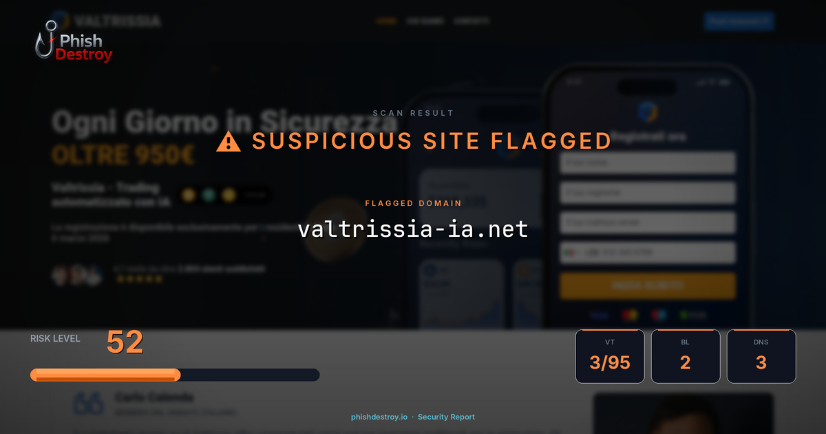 valtrissia-ia.net phishing report — threat analysis by PhishDestroy