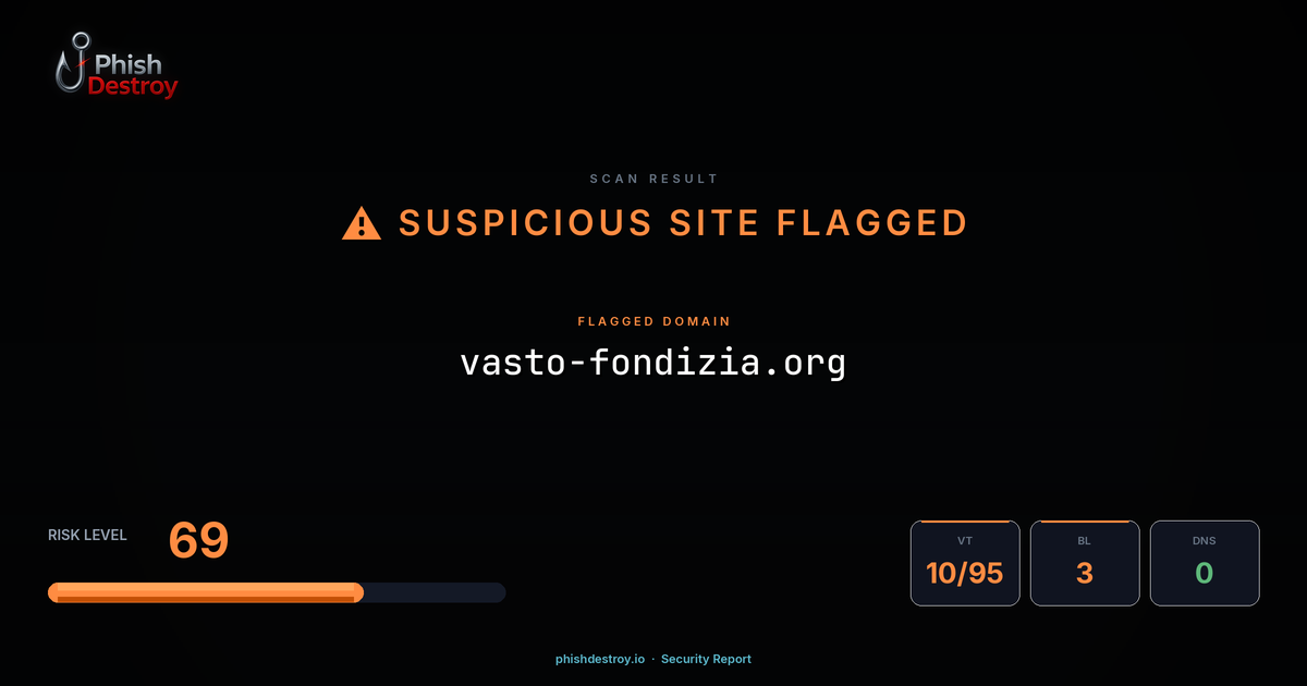 vasto-fondizia.org phishing report — threat analysis by PhishDestroy