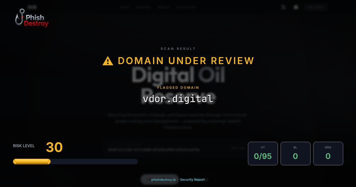 vdor.digital phishing report — threat analysis by PhishDestroy