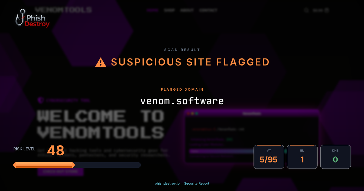 venom.software phishing report — threat analysis by PhishDestroy