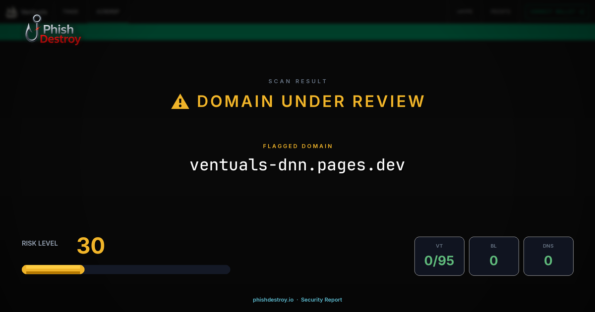 ventuals-dnn.pages.dev phishing report — threat analysis by PhishDestroy