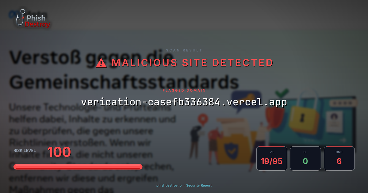 verication-casefb336384.vercel.app phishing report — threat analysis by PhishDestroy
