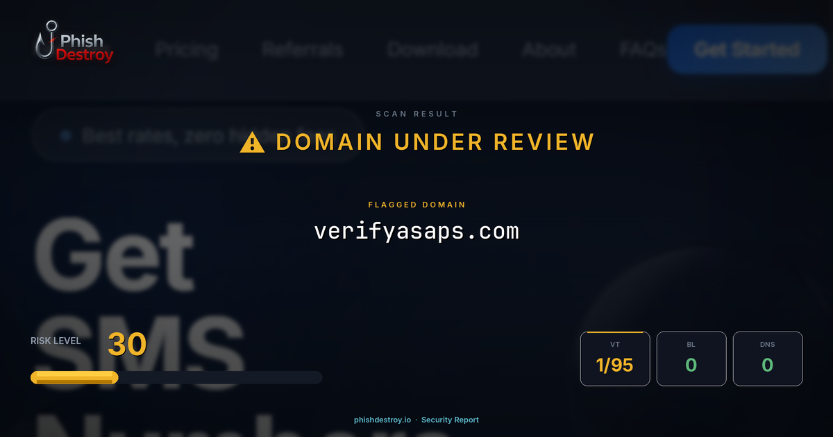verifyasaps.com phishing report — threat analysis by PhishDestroy