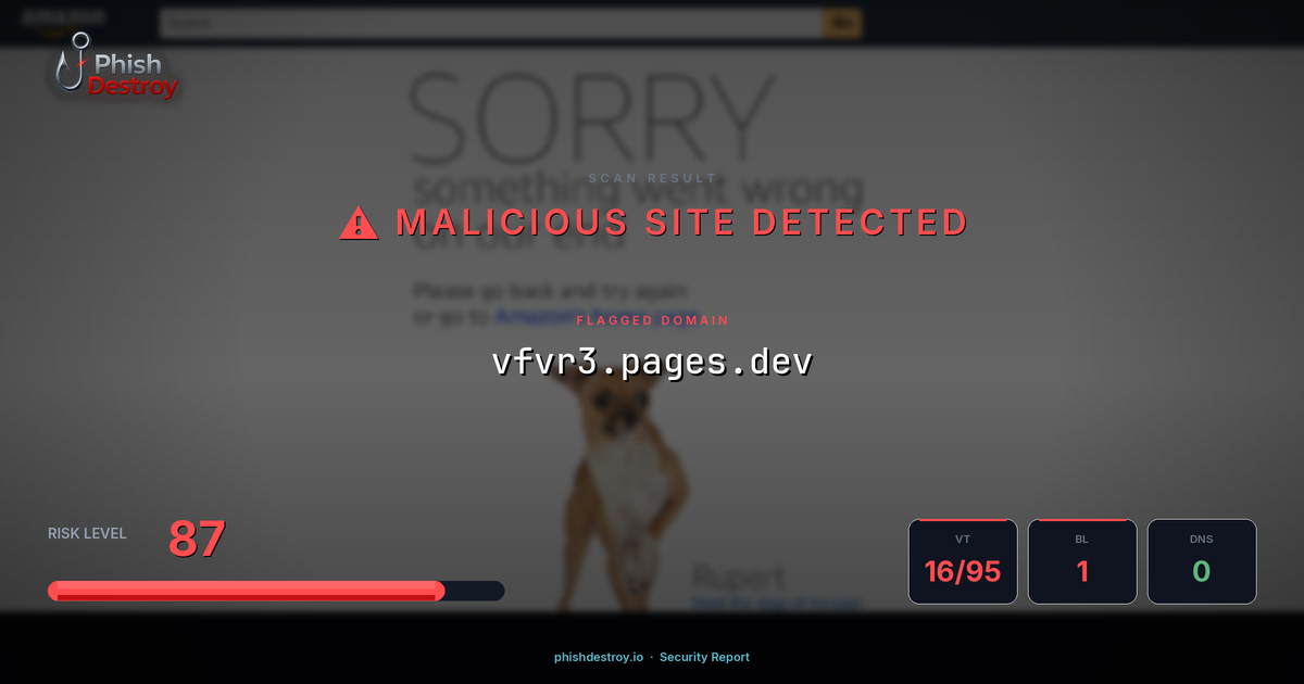 vfvr3.pages.dev phishing report — threat analysis by PhishDestroy
