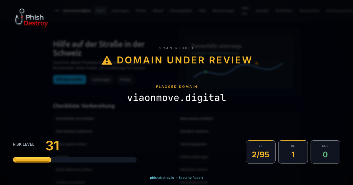 viaonmove.digital phishing report — threat analysis by PhishDestroy