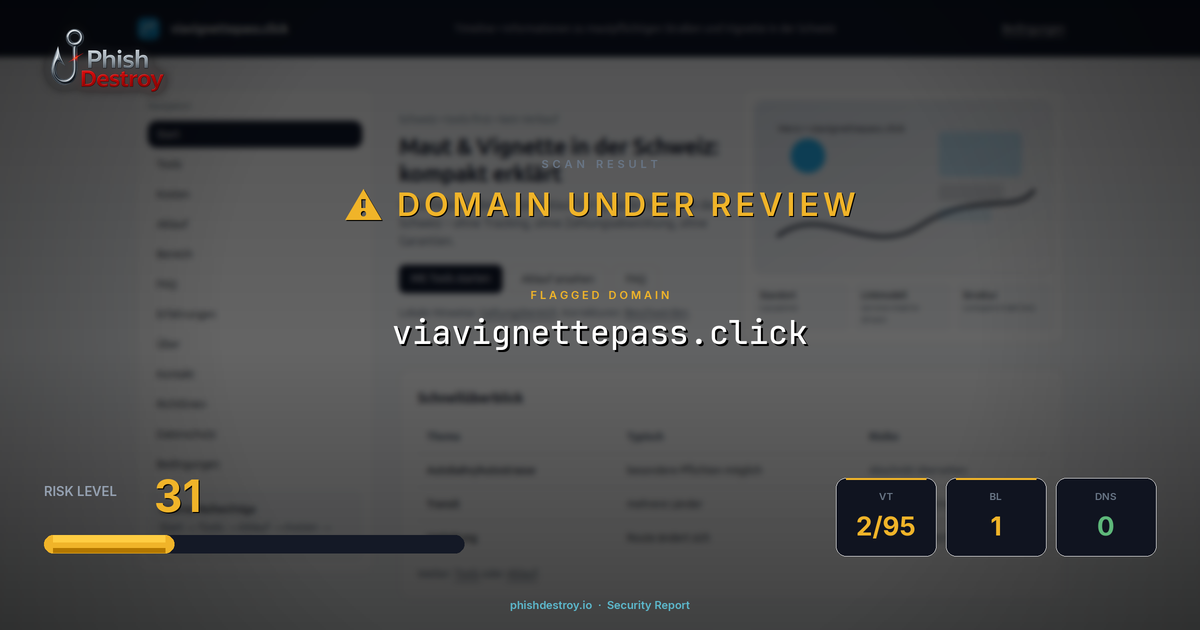 viavignettepass.click phishing report — threat analysis by PhishDestroy