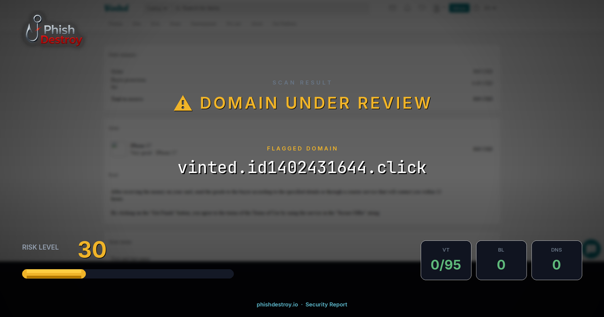 vinted.id1402431644.click phishing report — threat analysis by PhishDestroy