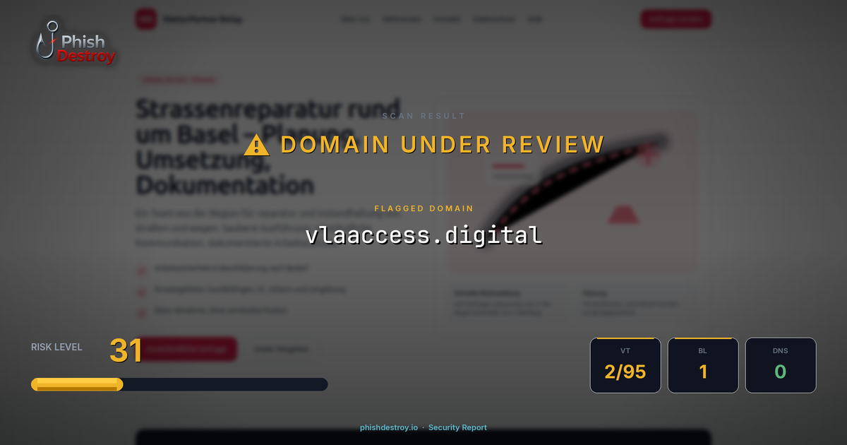 vlaaccess.digital phishing report — threat analysis by PhishDestroy