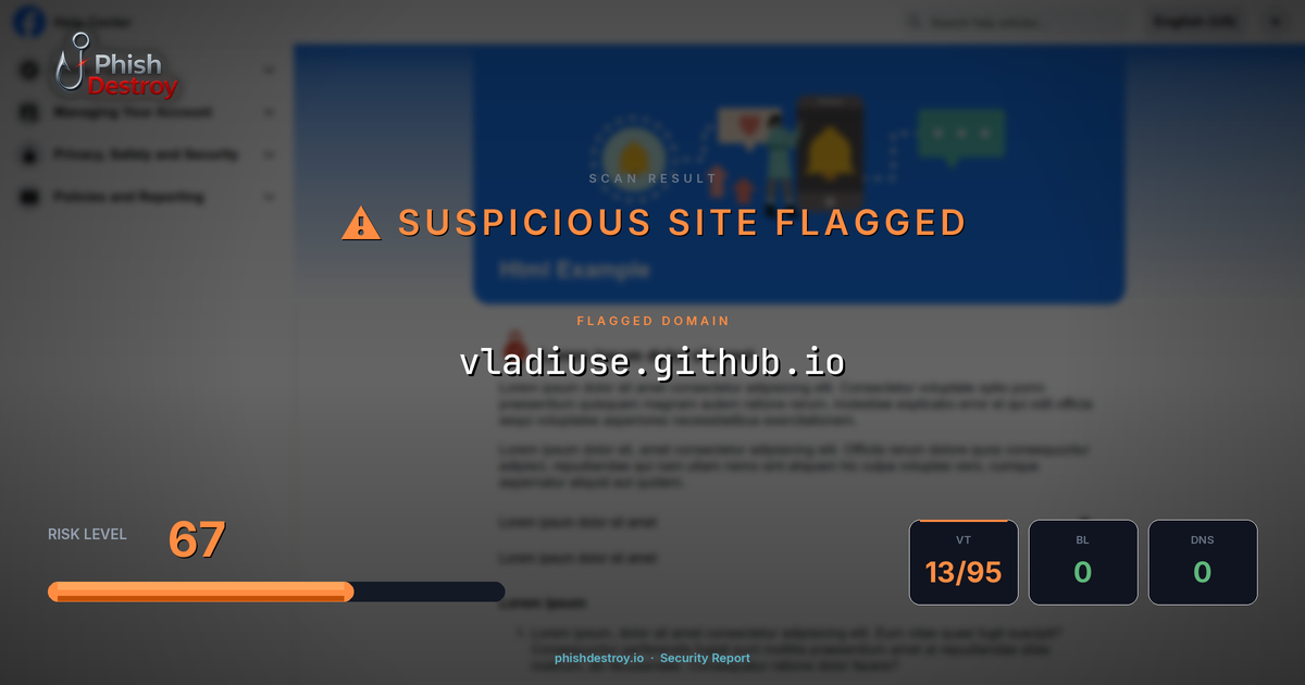 vladiuse.github.io phishing report — threat analysis by PhishDestroy