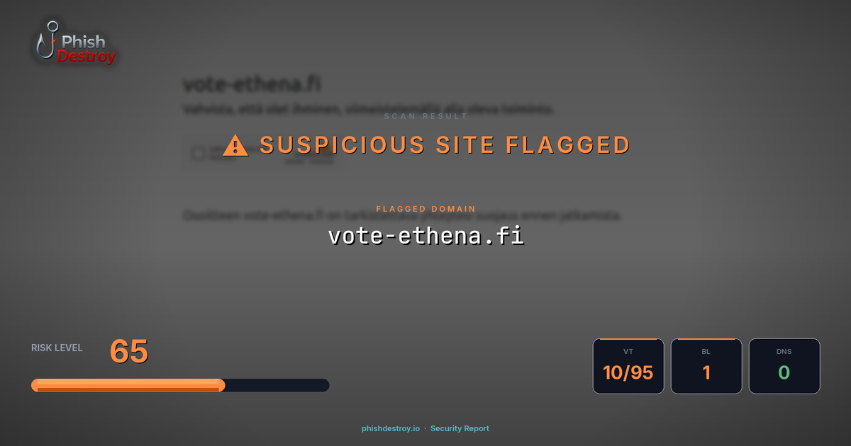 vote-ethena.fi phishing report — threat analysis by PhishDestroy