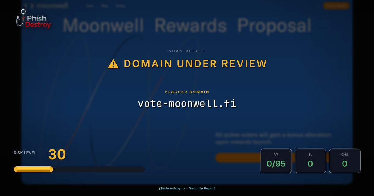 vote-moonwell.fi phishing report — threat analysis by PhishDestroy