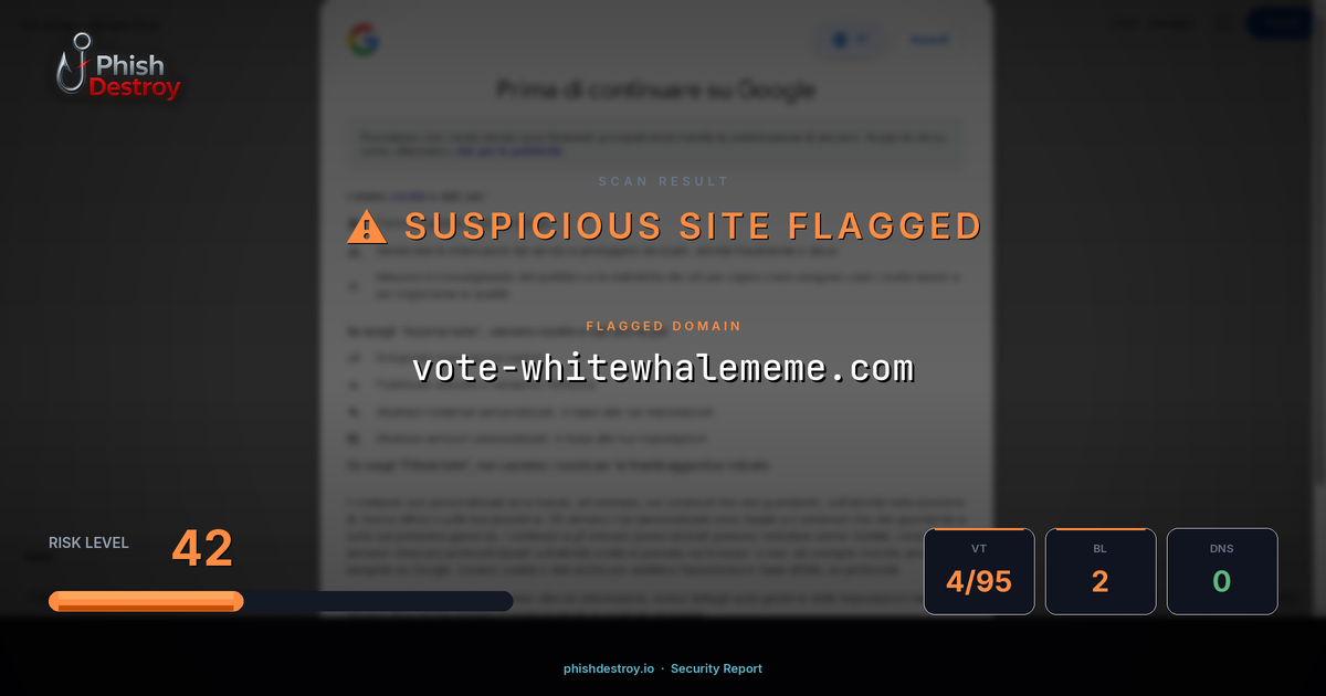 vote-whitewhalememe.com phishing report — threat analysis by PhishDestroy