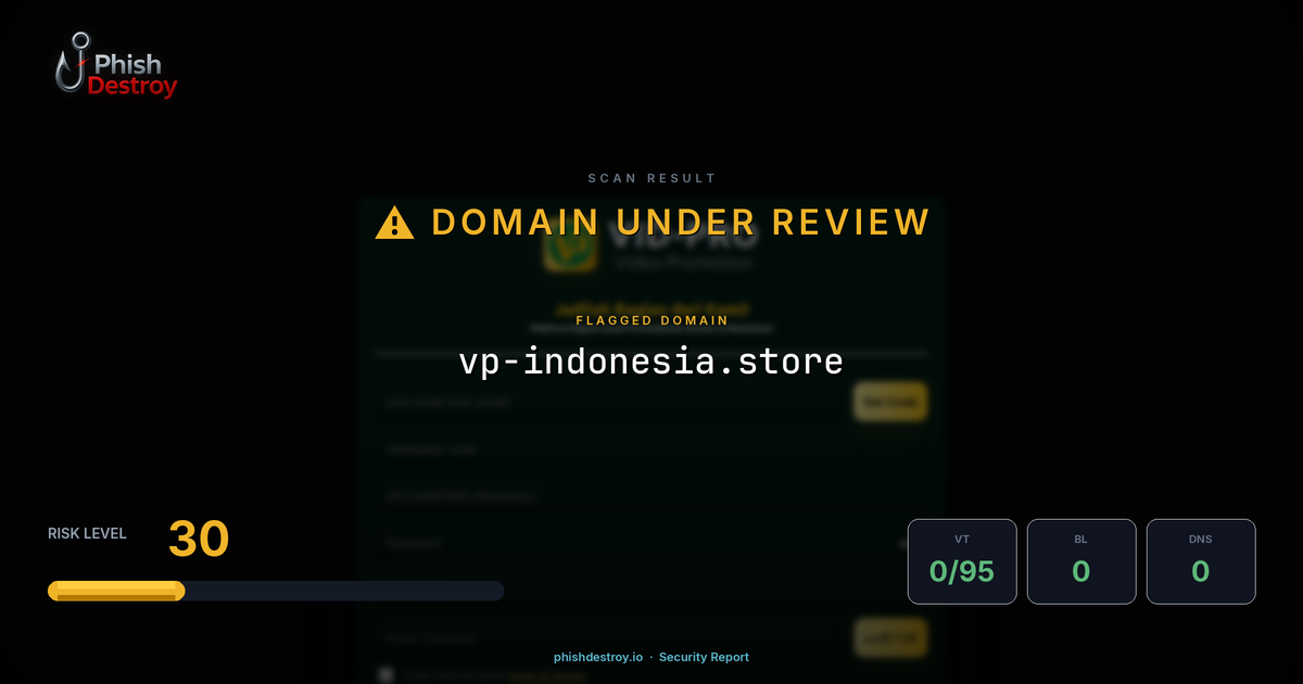 vp-indonesia.store phishing report — threat analysis by PhishDestroy