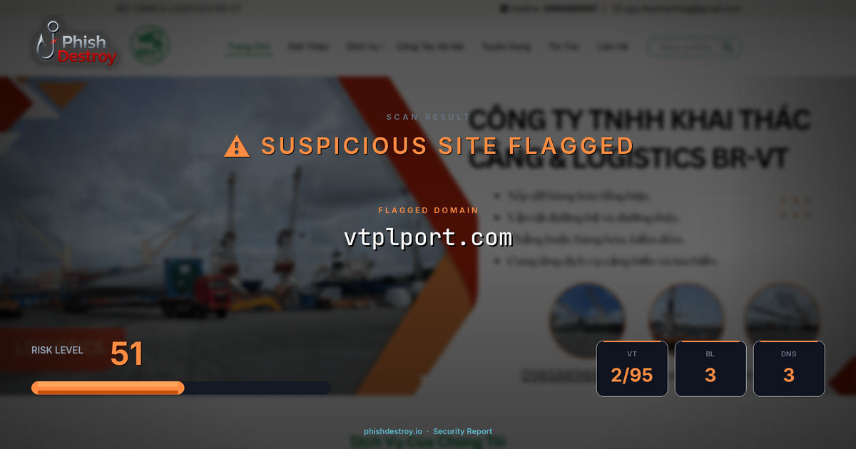 vtplport.com phishing report — threat analysis by PhishDestroy