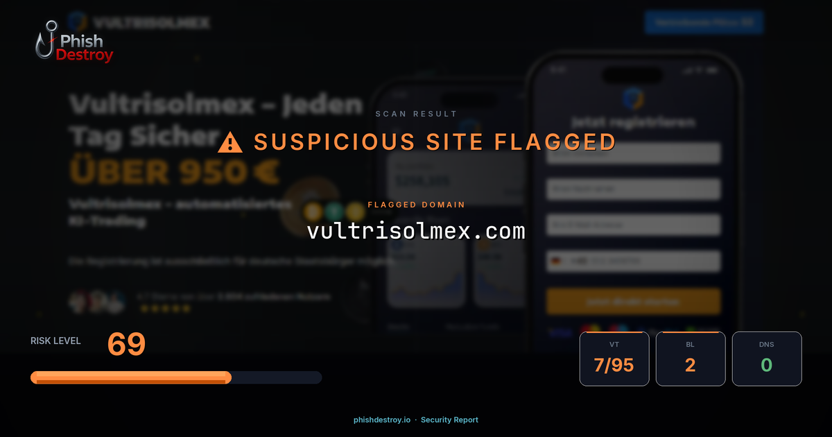 vultrisolmex.com phishing report — threat analysis by PhishDestroy