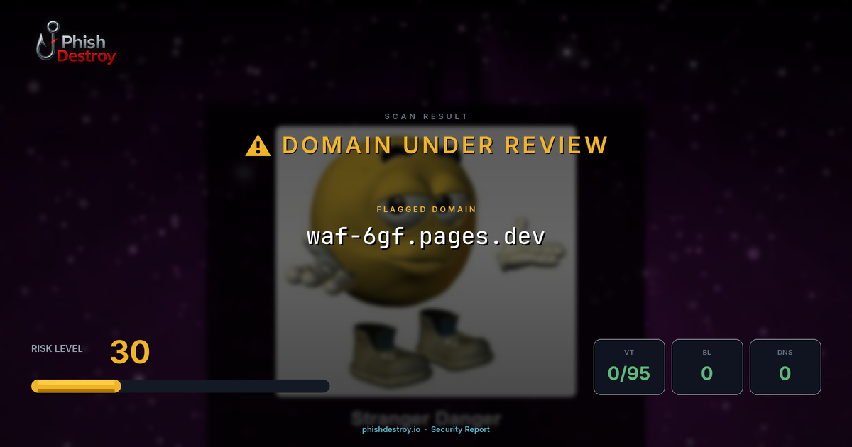 waf-6gf.pages.dev phishing report — threat analysis by PhishDestroy