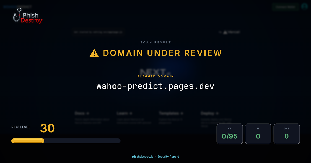wahoo-predict.pages.dev phishing report — threat analysis by PhishDestroy