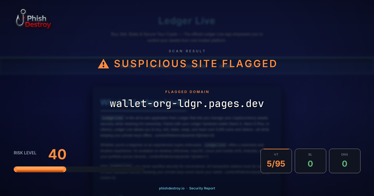 wallet-org-ldgr.pages.dev phishing report — threat analysis by PhishDestroy