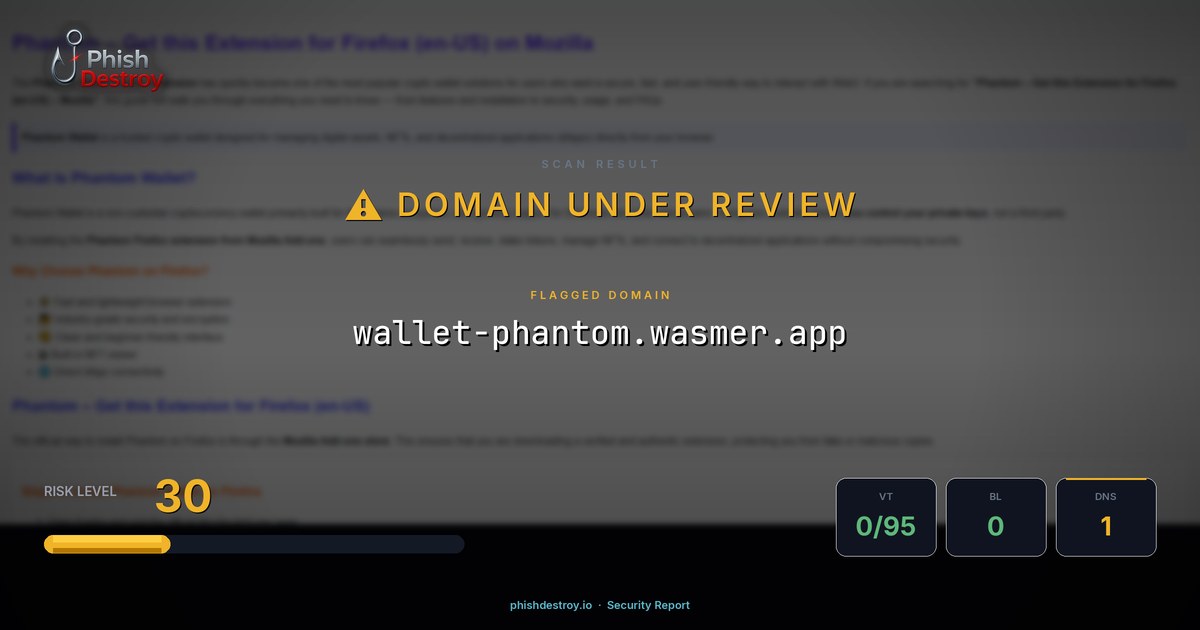 wallet-phantom.wasmer.app phishing report — threat analysis by PhishDestroy