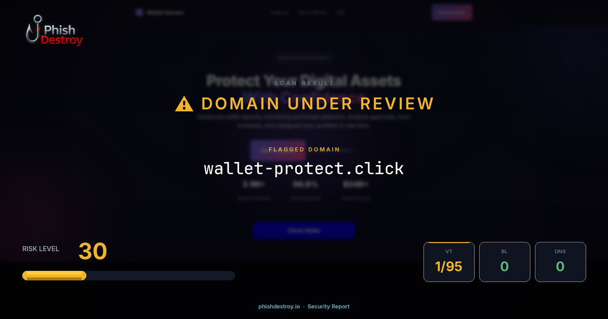 wallet-protect.click phishing report — threat analysis by PhishDestroy