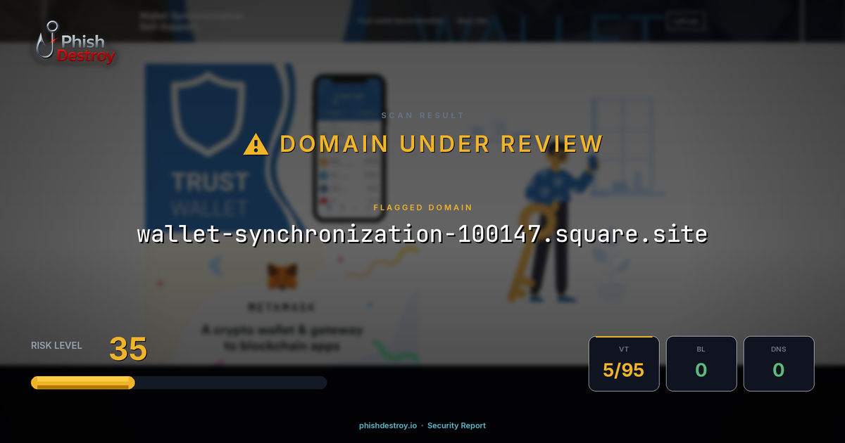 wallet-synchronization-100147.square.site phishing report — threat analysis by PhishDestroy