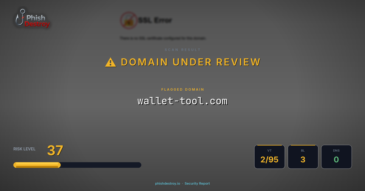 wallet-tool.com phishing report — threat analysis by PhishDestroy