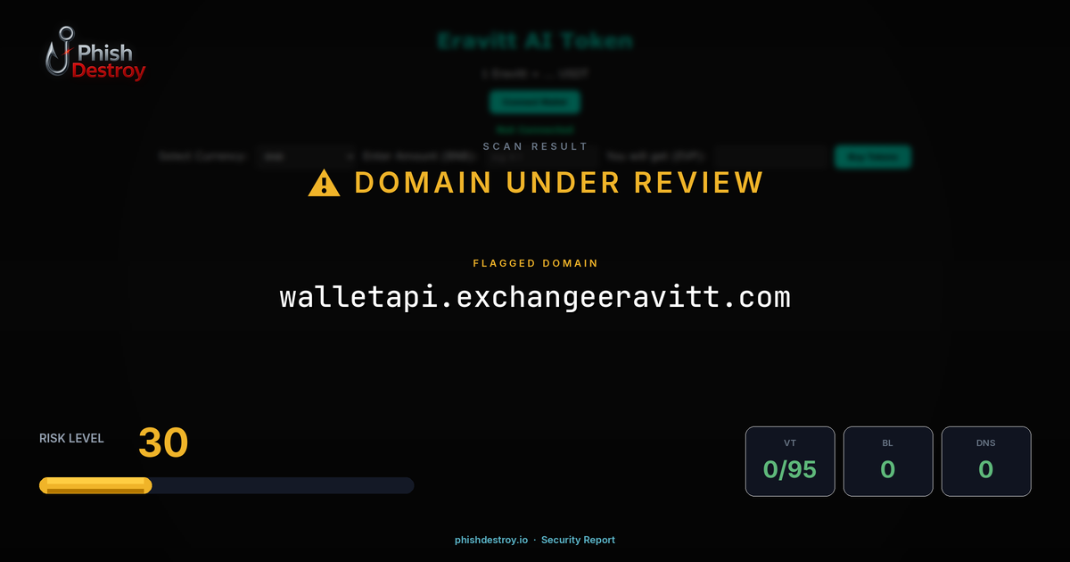 walletapi.exchangeeravitt.com phishing report — threat analysis by PhishDestroy
