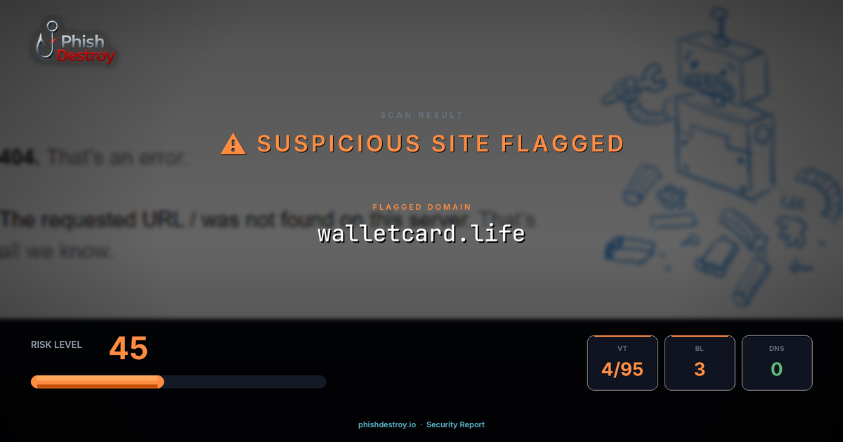 walletcard.life phishing report — threat analysis by PhishDestroy