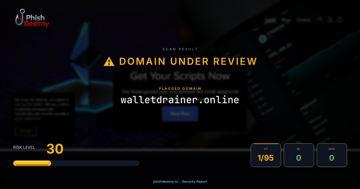 walletdrainer.online phishing report — threat analysis by PhishDestroy