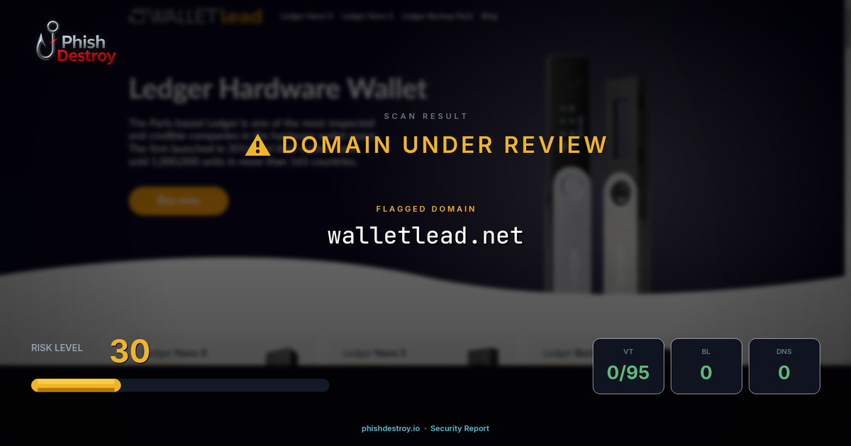 walletlead.net phishing report — threat analysis by PhishDestroy