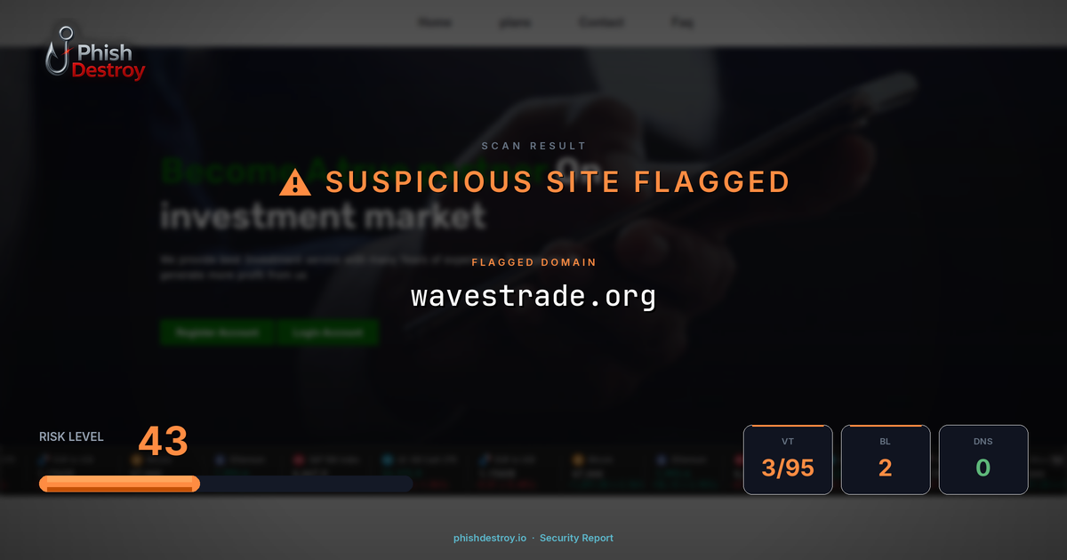 wavestrade.org phishing report — threat analysis by PhishDestroy