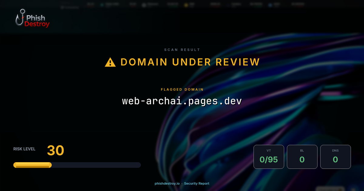 web-archai.pages.dev phishing report — threat analysis by PhishDestroy