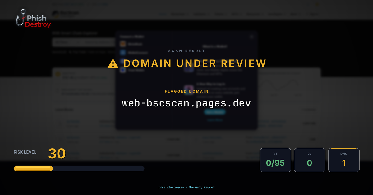 web-bscscan.pages.dev phishing report — threat analysis by PhishDestroy