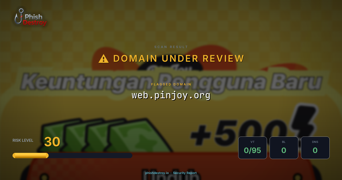 web.pinjoy.org phishing report — threat analysis by PhishDestroy