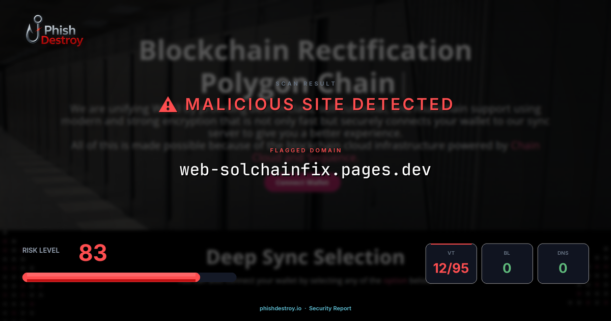 web-solchainfix.pages.dev phishing report — threat analysis by PhishDestroy