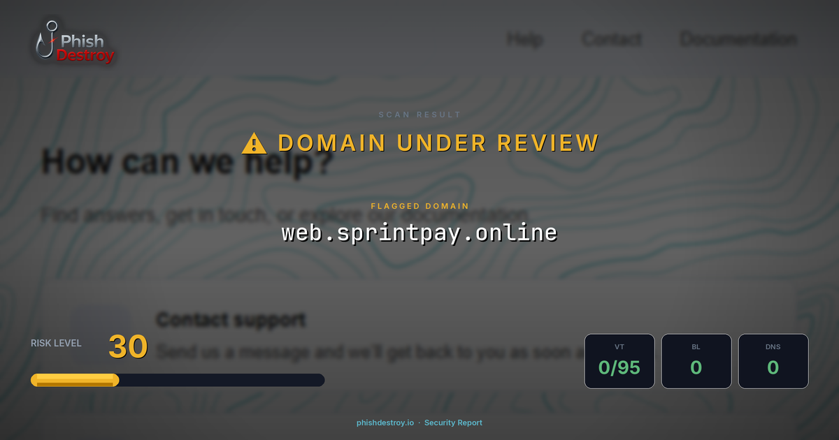 web.sprintpay.online phishing report — threat analysis by PhishDestroy