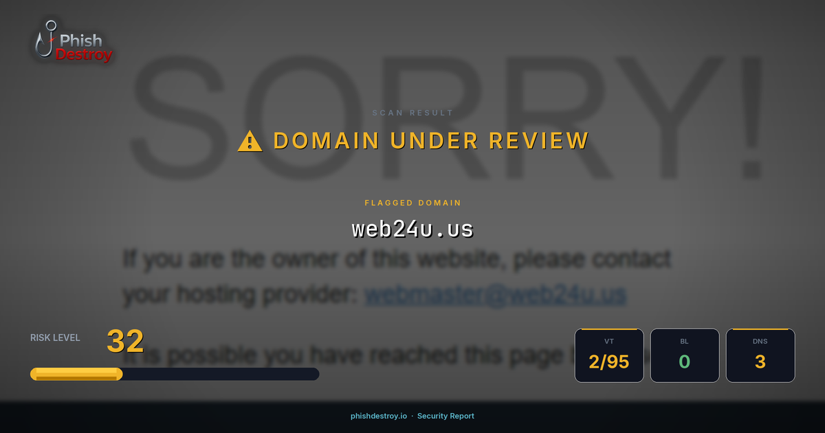 web24u.us phishing report — threat analysis by PhishDestroy