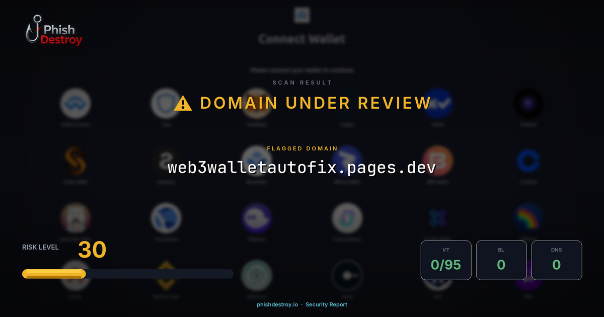 web3walletautofix.pages.dev phishing report — threat analysis by PhishDestroy