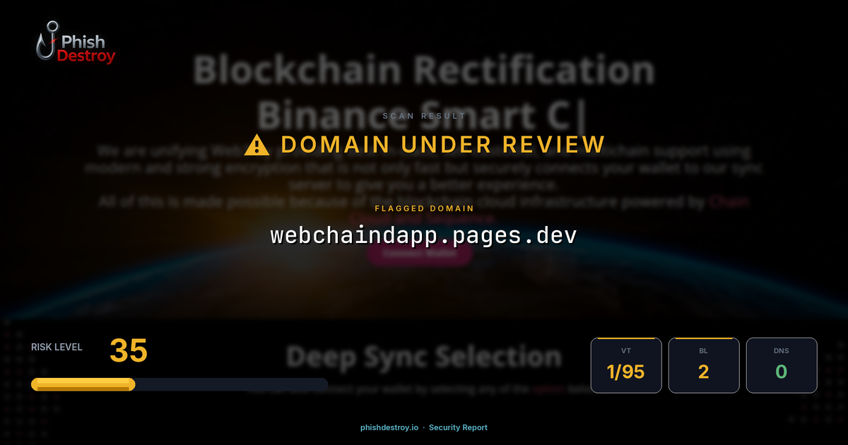 webchaindapp.pages.dev phishing report — threat analysis by PhishDestroy