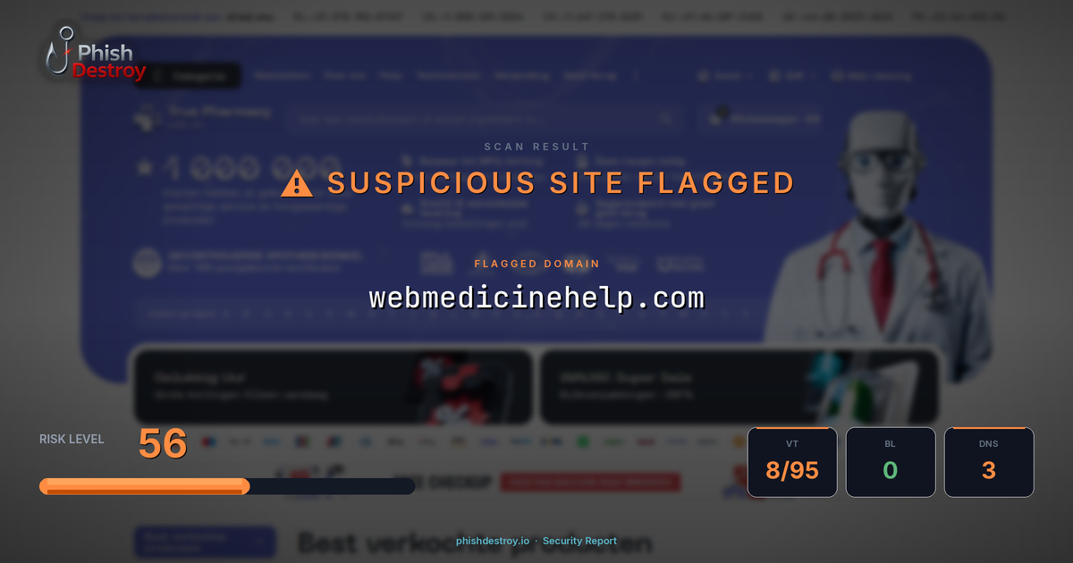 webmedicinehelp.com phishing report — threat analysis by PhishDestroy