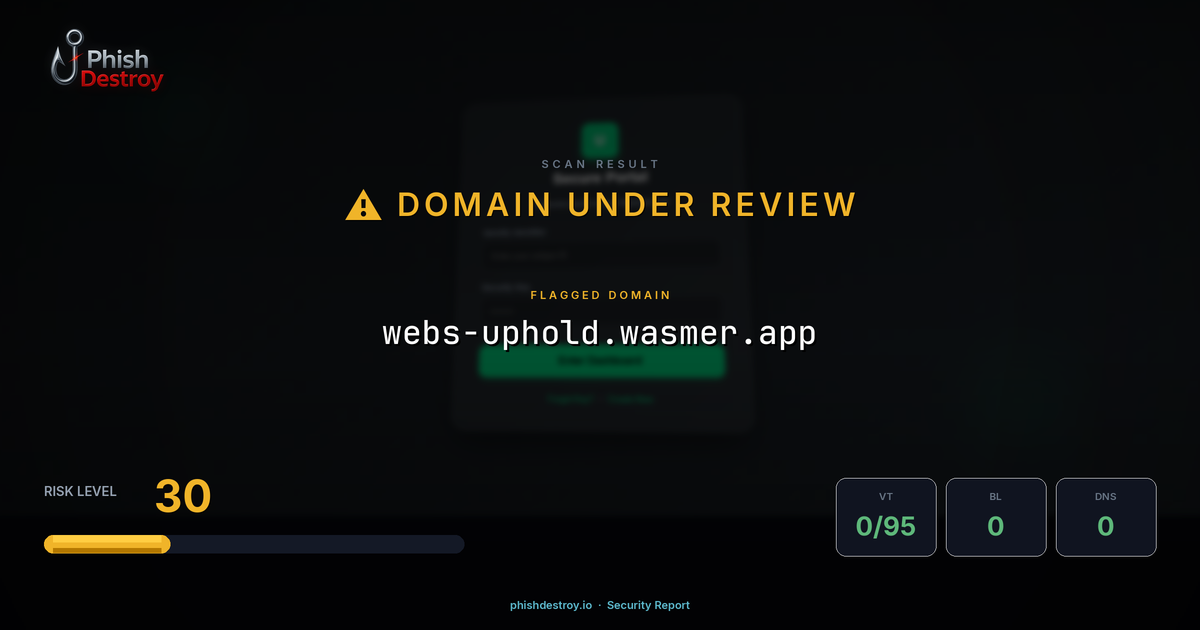webs-uphold.wasmer.app phishing report — threat analysis by PhishDestroy