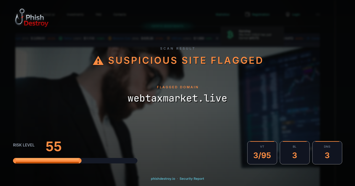 webtaxmarket.live phishing report — threat analysis by PhishDestroy