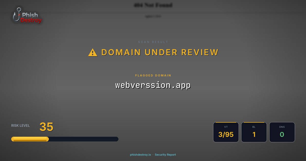 webverssion.app phishing report — threat analysis by PhishDestroy