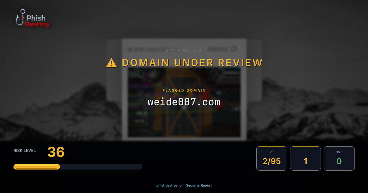 weide007.com phishing report — threat analysis by PhishDestroy