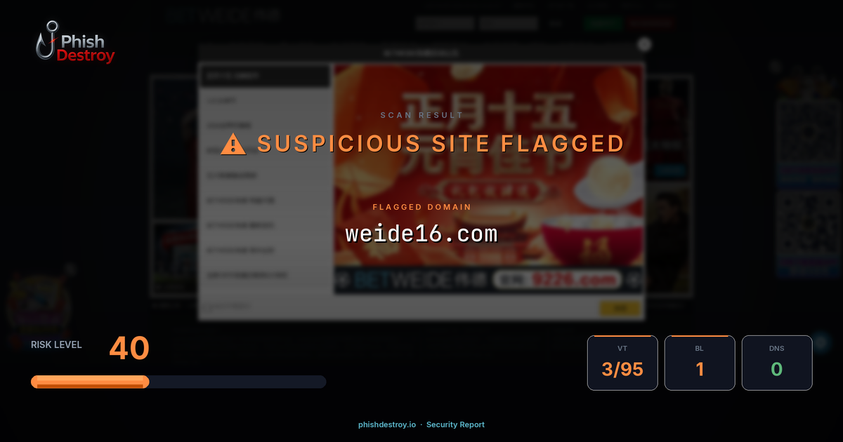 weide16.com phishing report — threat analysis by PhishDestroy