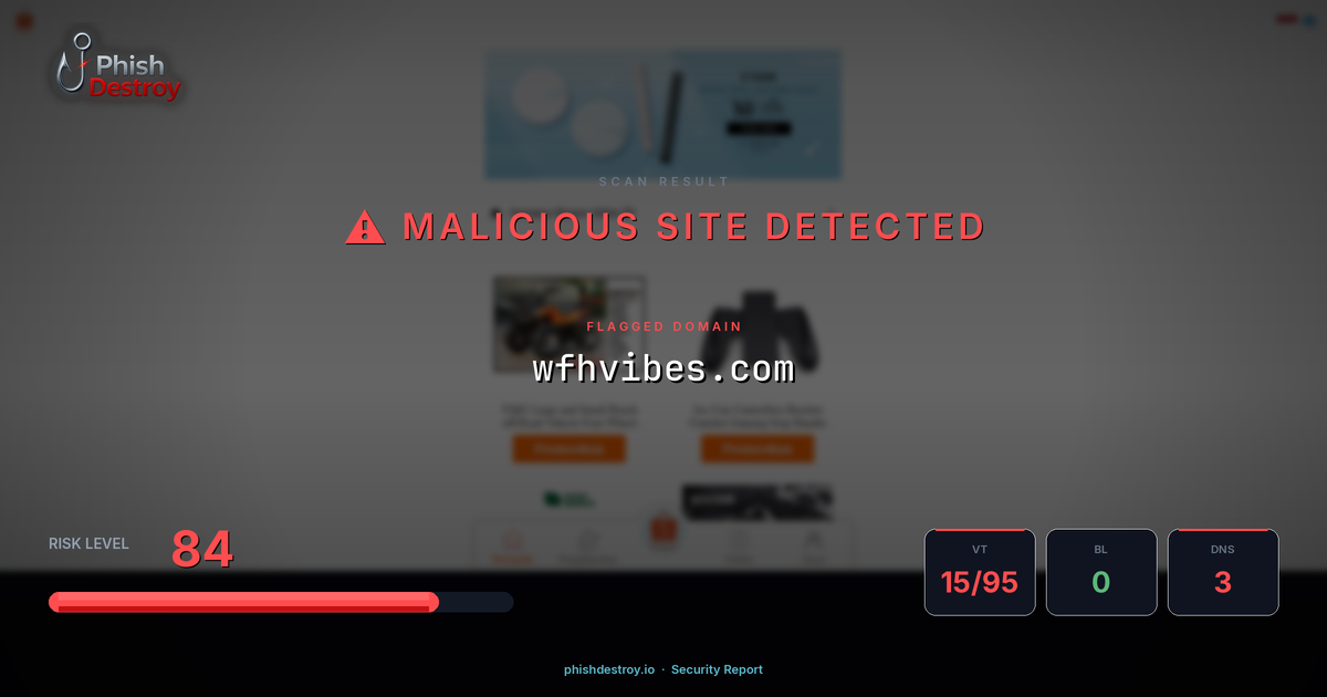 wfhvibes.com phishing report — threat analysis by PhishDestroy